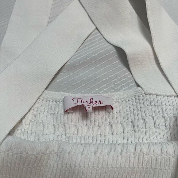 Parker White Strappy Tank Top Size Medium - Picture 6 of 8